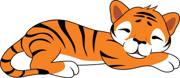 Alvó Aranyos Tigris Kölyök — Stock Vector