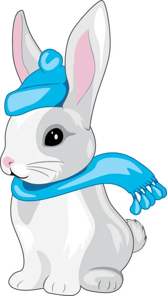 Stylish Funny Rabbit Hat Scarf Vector Graphics