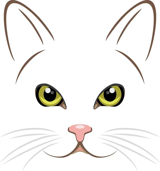 有绿色眼睛的猫的肖像 — 图库矢量图片