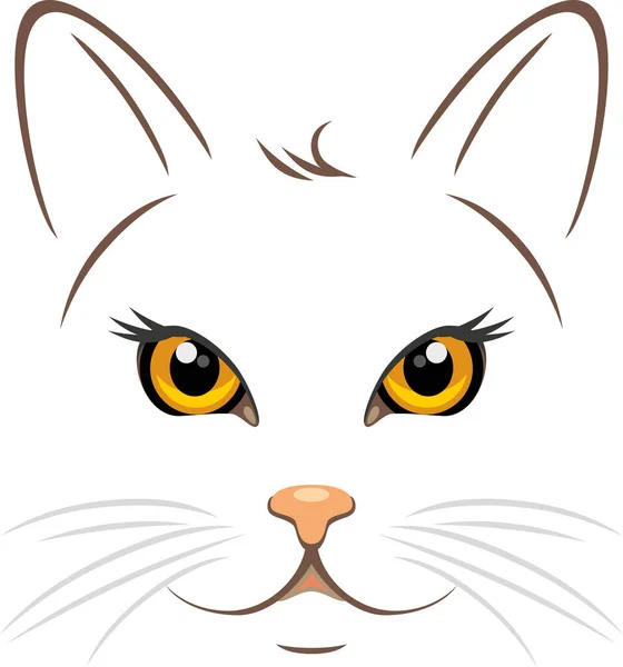 Retrato Gato Com Olhos Amarelos — Vetor de Stock