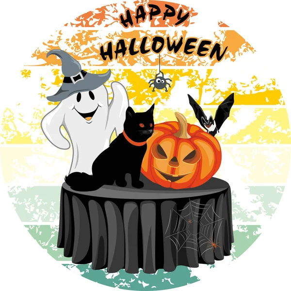 Fijne Halloween Grappig Ontwerp Sticker — Stockvector