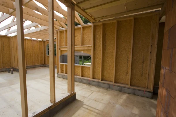 Wood house construction — Stock Photo, Image