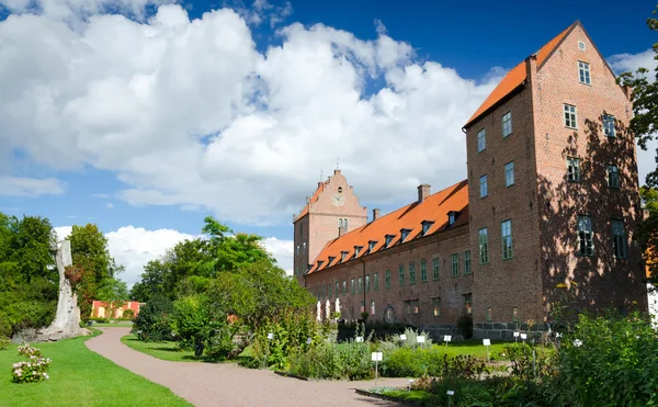 Шведська замку з садом — стокове фото