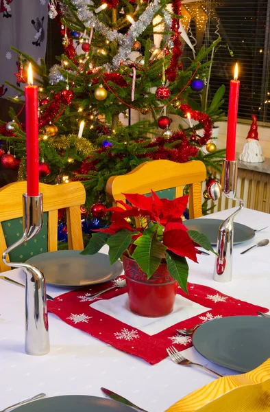 Kerst diner decoratie — Stockfoto