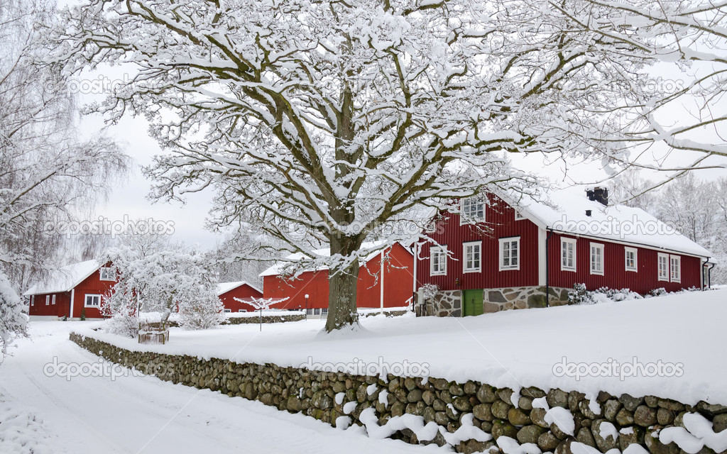 Winter in Swedish village Stock Photo by ©peter77 35882587