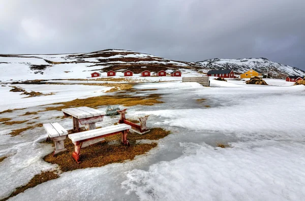 Severní tábor v zimní sezóně — Stock fotografie