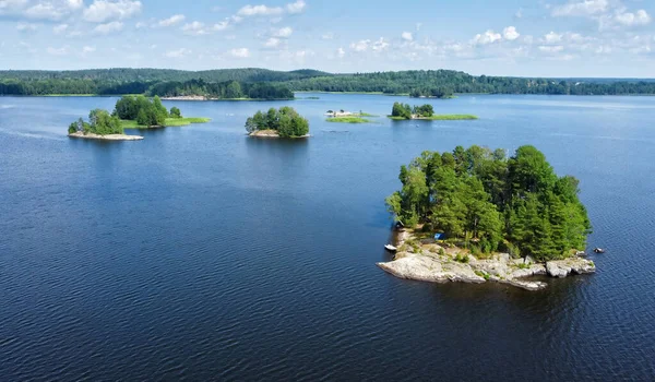 Szwedzki Archipelag Jezior Widok Powietrza — Zdjęcie stockowe