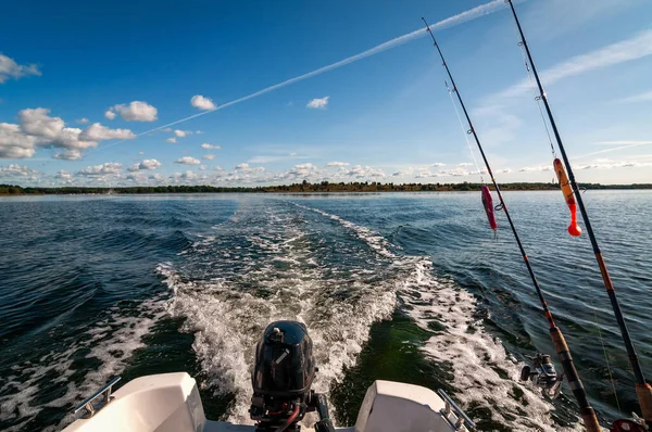 Verão Viagem Pesca Lago Suécia — Fotografia de Stock