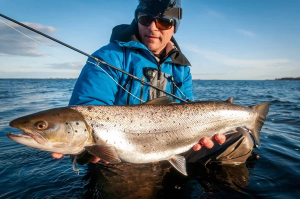 Spring Silver Sea Trout Caught Fly Rod — Stock Photo, Image