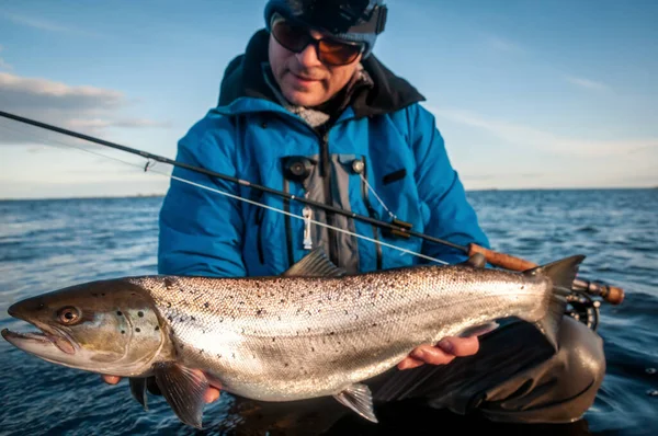 Sea Trout Caught Fly Rod — Stock Photo, Image
