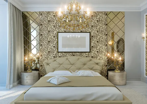 Gold bedroom — Stock Photo, Image