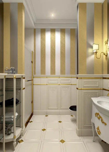 Gold bathroom Stock Image