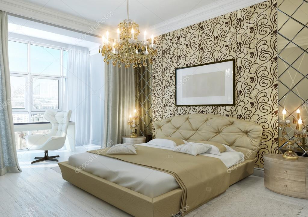 Gouden slaapkamer — Stockfoto © annamarynenko #12202226 Gouden slaapkamer — Stockfoto © annamarynenko #12202226