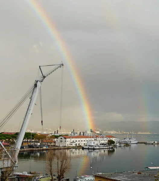 Hermoso Arco Iris Spezia Golfo —  Fotos de Stock