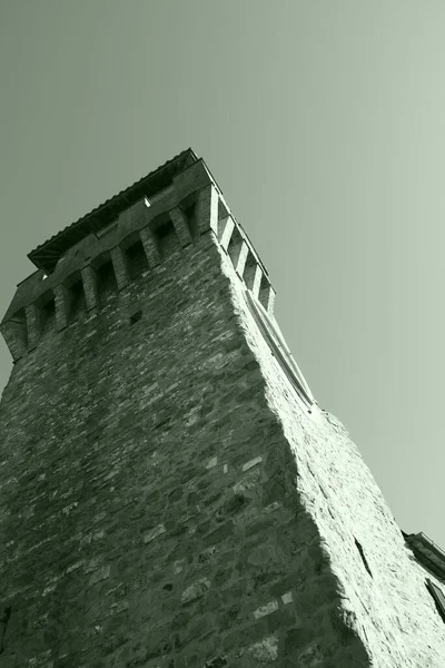 Torre Relógio Passignano Sul Trasimeno Pequena Cidade Lago Homônimo Região — Fotografia de Stock