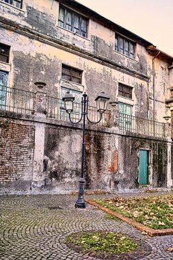 La spezia, İtalya yakınlarındaki Arcola 'nın ortaçağ köyünün detayları