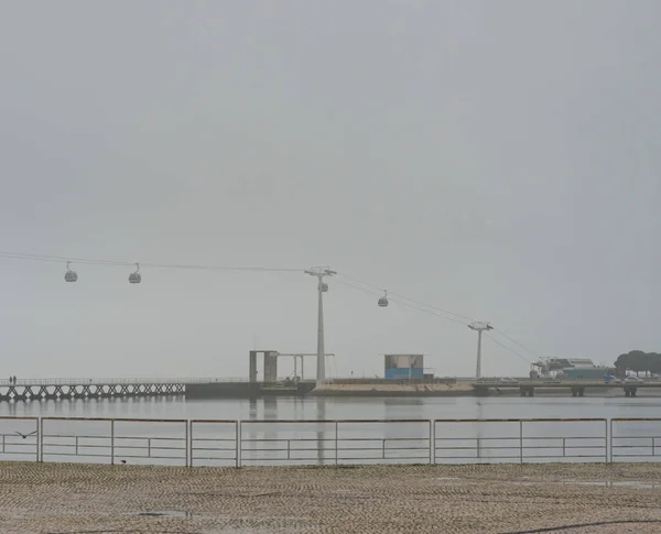 Detail Einer Standseilbahn Lissabon Einem Regnerischen Tag — Stockfoto