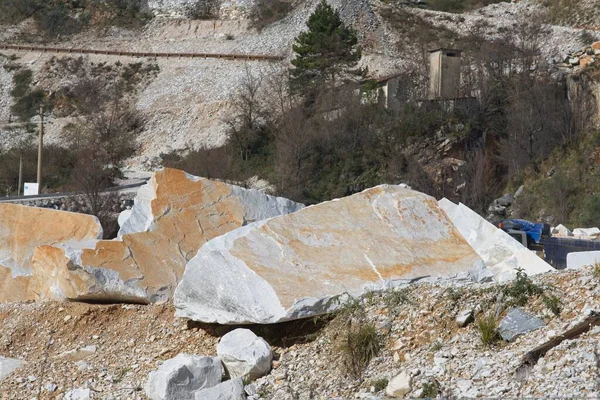 Très Belle Vue Sur Carrière Marbre Carrara Itay — Photo