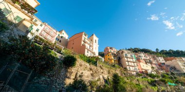 La spezia yakınlarındaki çok güzel bir manarola manzarası.