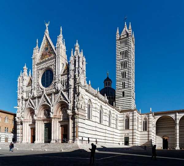 Siena Cathedral Duomo Siena Średniowieczny Kościół Poświęcony Wniebowzięciu Najświętszej Marii — Zdjęcie stockowe