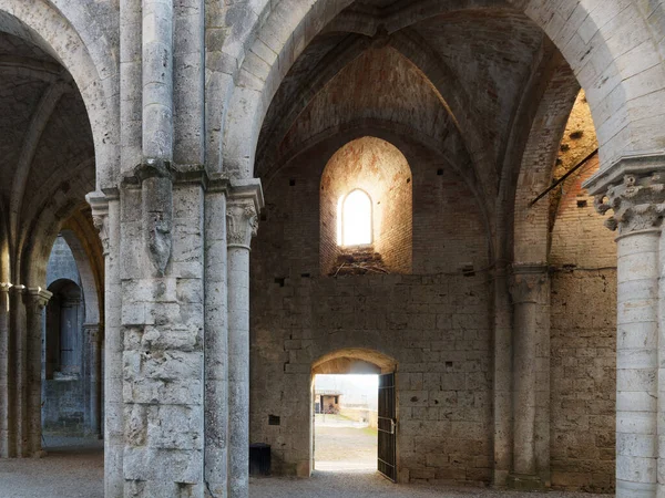 San Galgano Chiusdino Italië Februari 2022 Ruïnes Van Voormalige Cisterciënzerabdij — Stockfoto