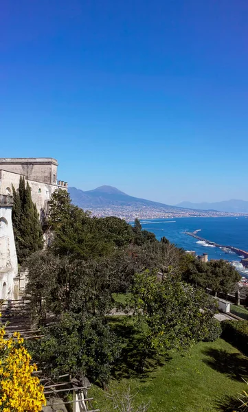 Vue Aérienne Naples Depuis Une Colline — Photo