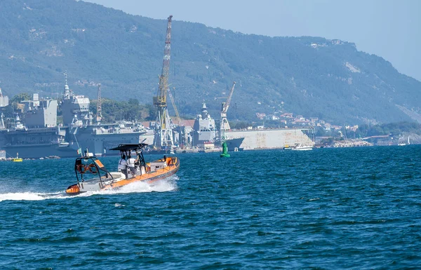 Barco Inflável Guarda Costeira Mar — Fotografia de Stock