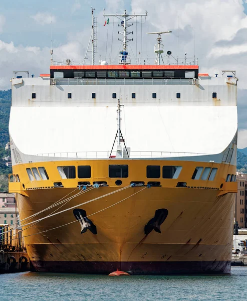 Gran Barco Roro Amarillo Puerto Génova —  Fotos de Stock