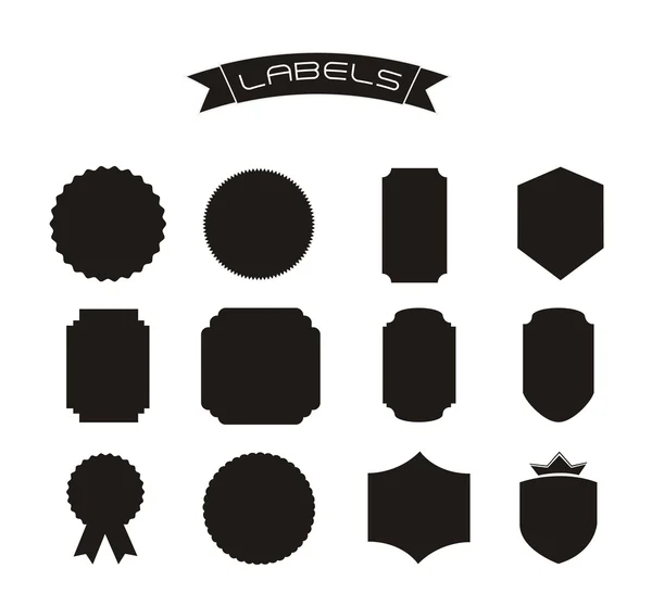 Silhouette labels — Stock Vector