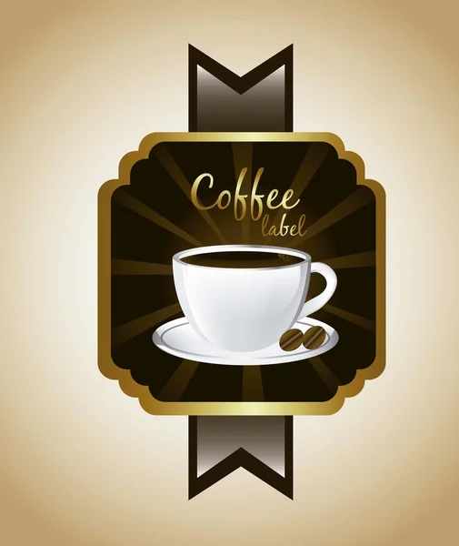 Kaffee-Etikett — Stockvektor