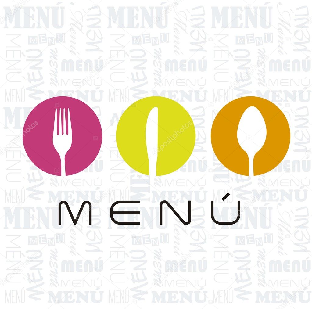 Menu with cutlery sign over white background. vector illustration