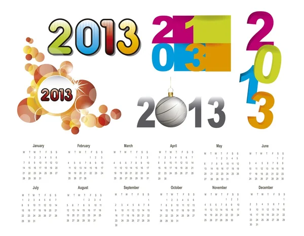 Calendario 2013 — Vector de stock