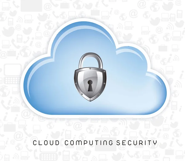 Cloud computing biztonsági — Stock Vector