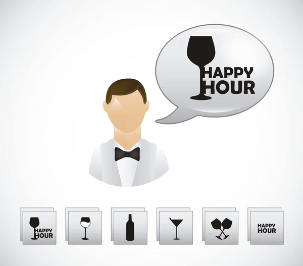 Happy hour — Stock Vector