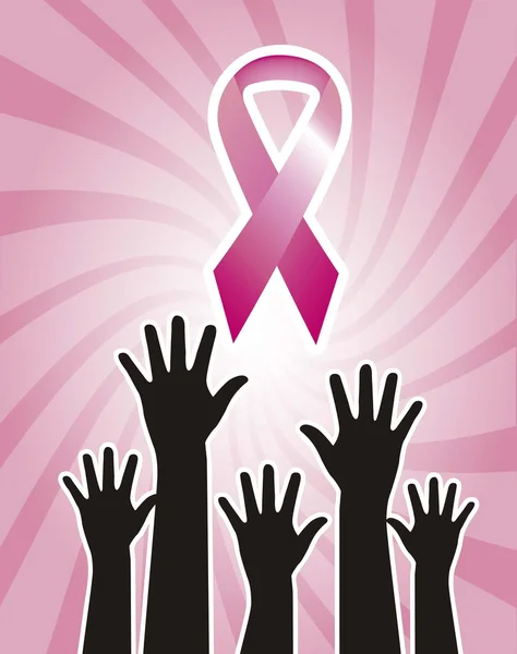 Nastri di sensibilizzazione sul cancro al seno — Vettoriale Stock