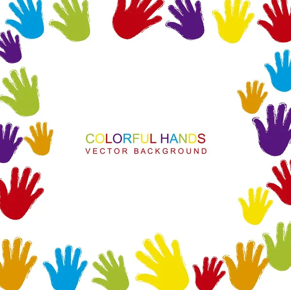 Mãos coloridas —  Vetores de Stock