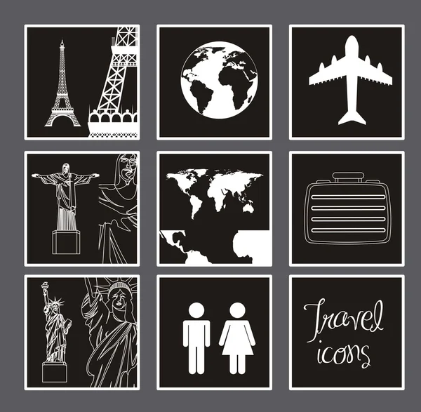 Icone di viaggio — Vettoriale Stock