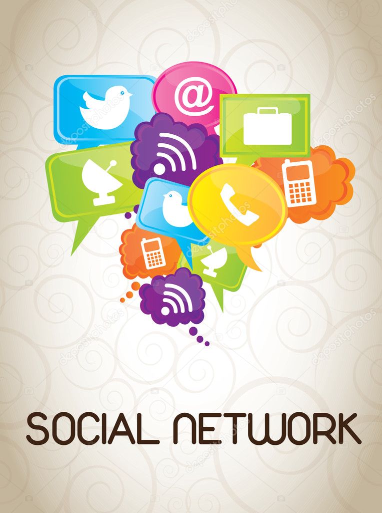 Icons of social network — Stock Vector © yupiramos 13591941