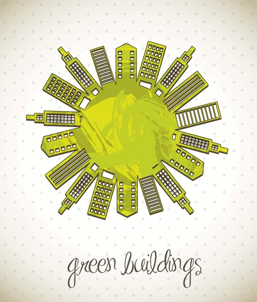 Zielone budynki — Wektor stockowy