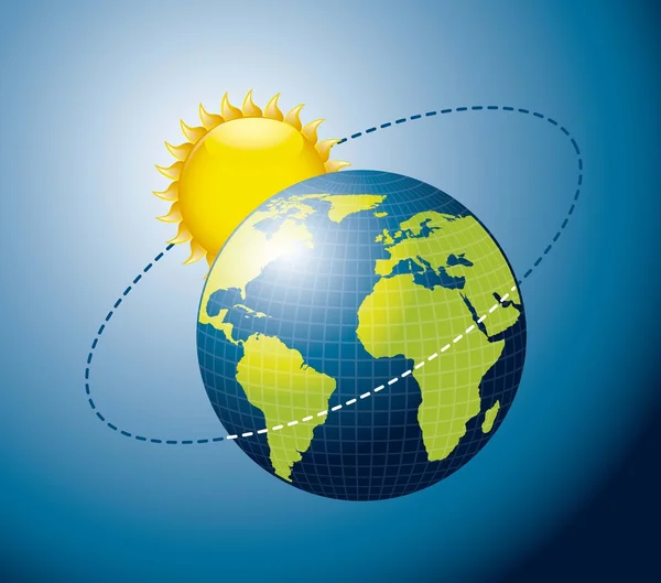 Earth movement around the Sun — Stock Vector