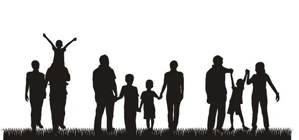 Silhouettenfamilie — Stockvektor