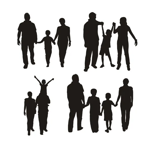 Silhouette familiale — Image vectorielle