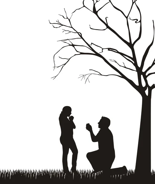 Couple silhouette Stock Illustration