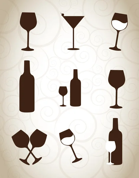 Verres à vin — Image vectorielle