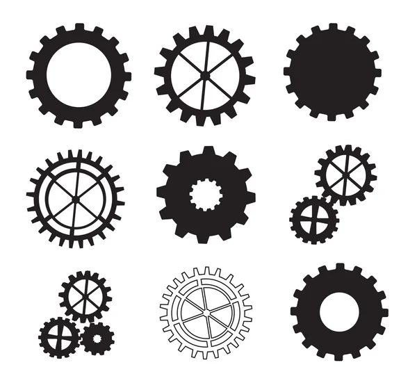 Černý gears — Stockový vektor