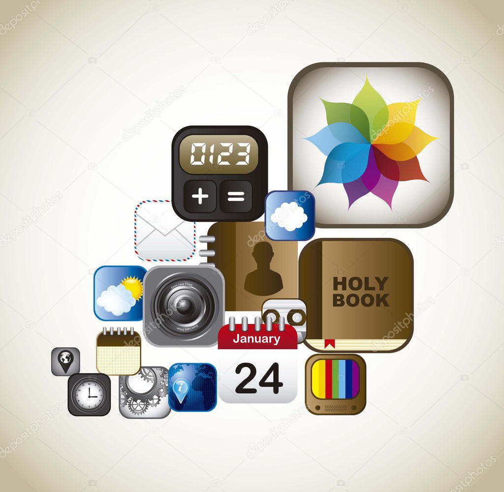 set of app vector icons