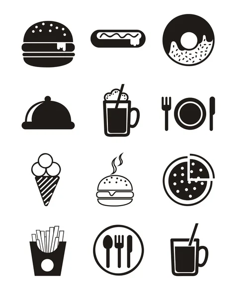 Fast Food pictogrammen — Stockvector