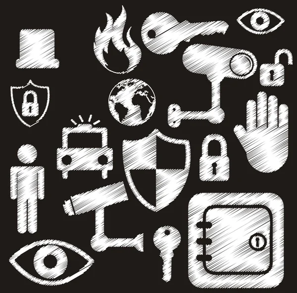 Iconos de seguridad — Vector de stock