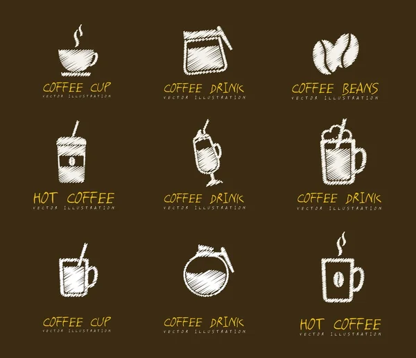 Iconos de café — Vector de stock