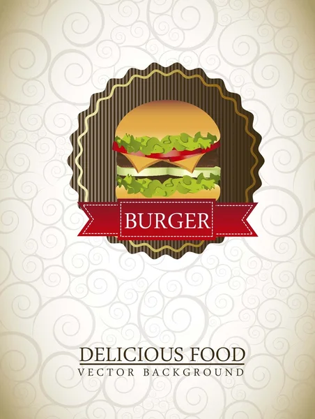 Burger label — Stock Vector